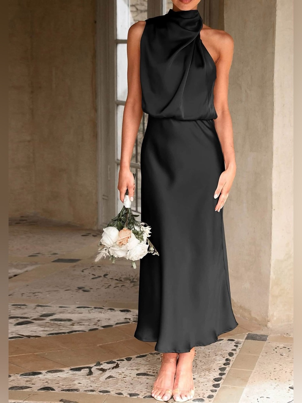 PRETTYGARDEN Women's Summer Satin Maxi Cocktail Dress